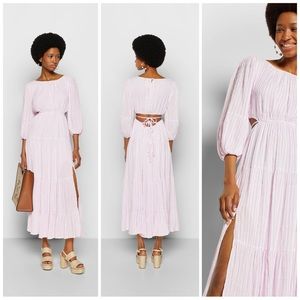 NWT Cinq à Sept Stripped Lyle Cutout Midi Dress